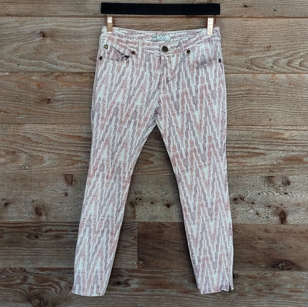Free People Americana Ikat Printed Skinny Jeans 28
